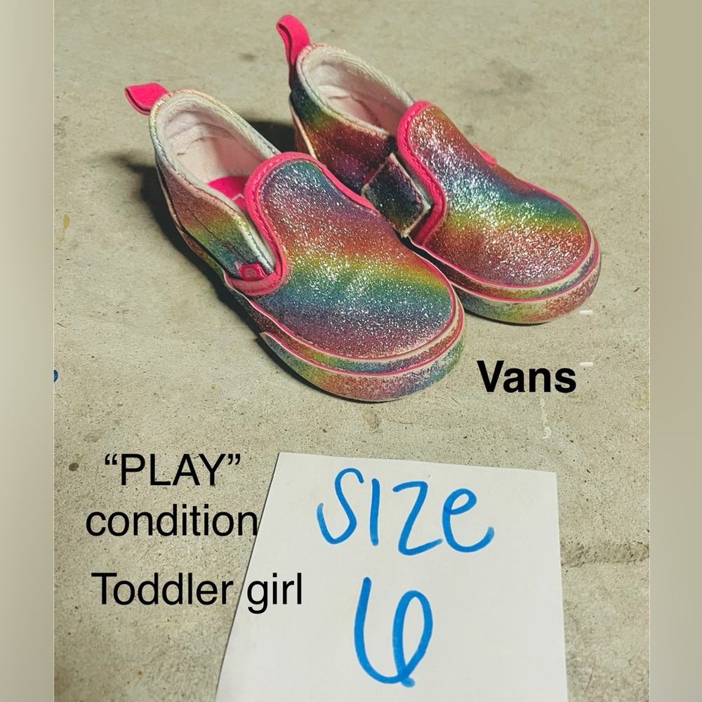 SOLD—  Multicolor Rainbow Glitter Todder girl Sneakers